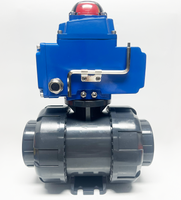 Vanne à boisseau sphérique électrique motorisée UPVC 1/2 à 4 pouces ON/OFF double union filetée NPT AC110-220V pour le contrôle du débit d'eau 2 voies