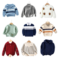 Jungen V-Ausschnitt Strickjacke Einreihig Kinder-Oberbekleidung für Frühling und Herbst, Pullover