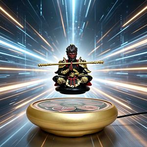 Escultura Magnética Levitante de Sun Wukong, Rey Mono, con Base LED RGB y Altavoz Bluetooth, Decoración de Escritorio para el Hogar, Black Myth Wukong - Product Image 6