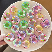 Perles acryliques 3D, accessoires de graffiti en forme de beignets, accessoires de bricolage en acrylique avec trou traversant, élastiques en caoutchouc de dessin animé, accessoires mignons pour téléphone et cheveux, matériaux