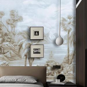 Carta da Parati Impermeabile in Stile Retrò Francese con Paesaggio Forestale e Fluviale per Decorazione Murale Domestica - Product Image 4