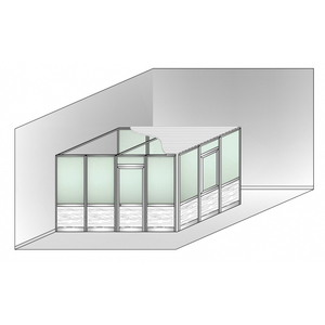 Invernadero Modular de Aluminio de 3 Lados Italfrom con Cuentas de Vidrio Satinado y Cubierta 4x3 M Color Verde Mixto - Product Image 1