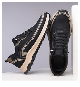 أحذية رجالية برباط مقاومة للماء ومانعة للانزلاق بتصميم مناسب للمشي، أحذية رياضية جلدية للرجال - Product Image 4