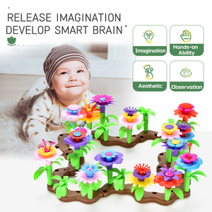 Ensemble de construction de jardin de fleurs Construire un jeu d'empilage Activité éducative préscolaire Anniversaire Noël Nouvel An pour fille - Product Image 5