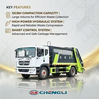 Camion à ordures compacteur CLW DONGFENG 4X2, transmission manuelle diesel, Euro 6, véhicule de collecte des déchets