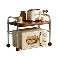 Support de four domestique à double niveau, multifonctionnel, durable, écologique, en métal, moderne et d'occasion, pour cuisinière à riz et rangement