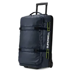Özel haddeleme silindir çanta tekerlekler ile 70L su geçirmez tekerlekli seyahat Duffel bagaj rulo