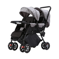 Poussette jumelle légère et pliable ZX055 meilleure vente avec grande roue arrière pour deux enfants