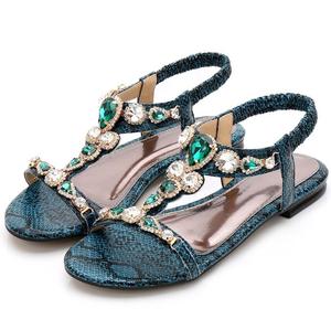 Plus Size Women's Shoes Size 45 Retro <strong>Boho</strong> Style Rhinestone Sandals Women 2022 Beaded Snake Sandals - Product Image 6