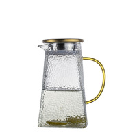 Carafe à eau froide en verre, grande capacité, en borosilicate haute résistance, transparente, texture martelée, design moderne, pour la maison