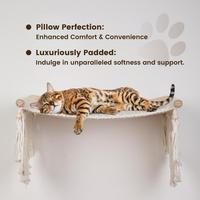 ROPECUBE Hamac pour chat en macramé fait main, style bohème, à fixer au mur, lit pour chat confortable, hamac pour animaux de compagnie avec franges à pompons pour chats d'intérieur