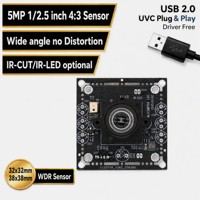 Module de caméra USB 5MP avec capteur de 2,5 pouces, objectif grand angle Ultra HD 2592x1944, carte caméra UVC pour la sécurité et la robotique IA