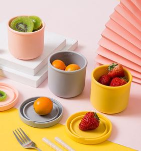 Portable Fresh-keeping Bento box Silicone Lunch Box Set With Lid for Vegetable Fruit Sealed Student