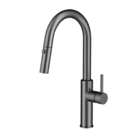 Robinet de cuisine moderne monotrou à économie d'eau de haute qualité, personnalisable, en laiton chromé et acier inoxydable 304, avec poignée extractible