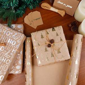 High Quality Wholesale 80g Christmas Kraft <b>Paper</b> Tissue 43*300cm Gift Luxury Custom Birthday Packaging <b>Wrapping</b> <b>Paper</b> <b>Roll</b> - Product Image 4
