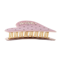 Nouvelle Arrivée Pince à Cheveux en Métal Acétate en Forme de Cœur, Inspirée des Lettres en Strass, Pince Requin pour Femmes, Accessoire de Coiffure pour l'Arrière de la Tête