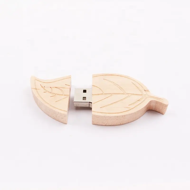 Ücretsiz Logo kazımayı ahşap USB bellek sürücüler OEM Logo yapraklar şekil başparmak sürücüler bellek sopa USB 2.0 kalem sürücü için tarih depolama