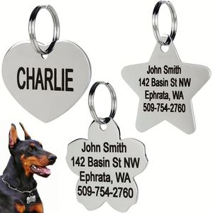 Étiquettes métalliques en acier inoxydable pour chiens, personnalisables, vierges, double face, pour identification d'animaux, médailles nominatives pour chiens - Product Image 2