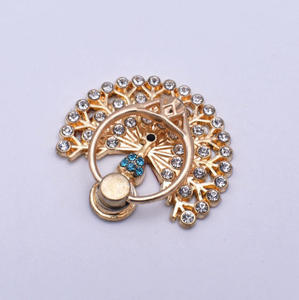 Оптовая продажа с фабрики: винтажная подставка для телефона в форме павлина из металла с инкрустацией бриллиантами, многофункциональная настольная подставка для телефона, подарок - Product Image 2