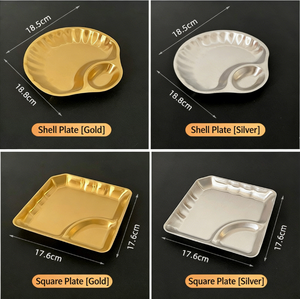 Assiette Coréenne en Acier Inoxydable <span class=keywords><strong>à</strong></span> Compartiments avec Récipient <span class=keywords><strong>à</strong></span> Sauce, Forme Coquillage Or et Argent pour Raviolis, Frites, Fruits <span class=keywords><strong>de</strong></span> <span class=keywords><strong>Mer</strong></span> et Apéritifs - Product Image 4