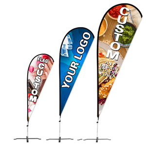 Drapeau promotionnel en forme de goutte d'eau en gros, impression sérigraphique personnalisée, <span class=keywords><strong>bannière</strong></span> en polyester tricoté avec mât en fibre de verre et alliage d'aluminium - Product Image 3