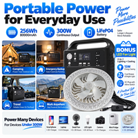 Station d'énergie portable au lithium avec sortie à onde sinusoïdale pure de 300 W, écran intelligent et option d'éclairage LED 15 W avec ventilateur