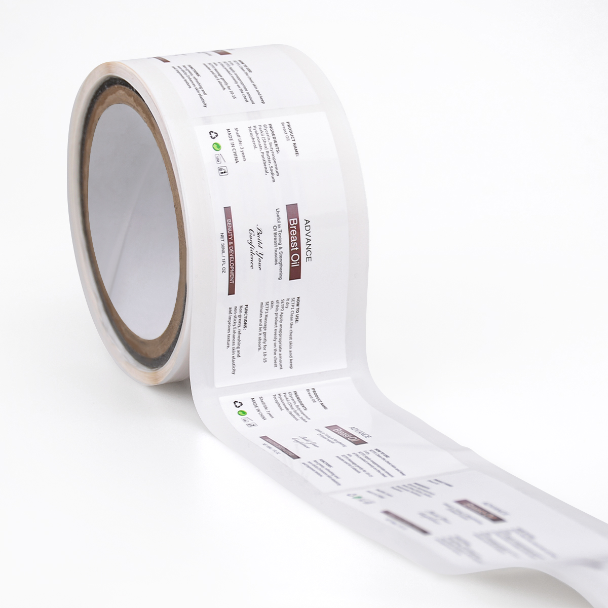 Custom Coated Paper Waterproof Vinyl Permanent Adhesive UV Printed Round Vial Label for Supermarket Wine Food Medicine Minerals