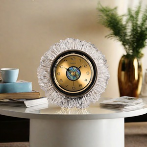 Creative Acrylic Desk <b>Clock</b> Circular Silent Quartz <b>Clock</b> Decorative Home <b>Table</b> <b>Clock</b> Simple Design Night Light Feature - Product Image 4