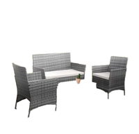Günstiger Preis 4 Stück Rattan Wicker Outdoor Sofa Set Patio Garten Rattan Modula Couch Balkon Möbel