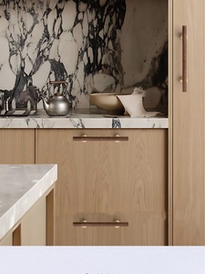 Poignées de porte d'armoire en alliage de zinc et bois de noyer de style mi-siècle pour chambre, salle de bain, commode, tiroir - Durables et faciles à installer - Product Image 4