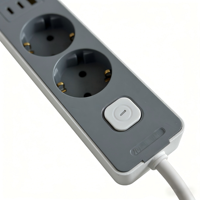 Multiprise 2 voies 16A 3680W haute puissance avec station de charge rapide USB-C 1A2C, rallonge compacte pour bureau