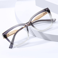 MS 81592 Nouvelles lunettes anti-lumière bleue pour femmes, monture carrée géométrique, branches élégantes incrustées de diamants écrasés, lunettes polyvalentes