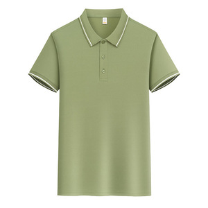 Polo promotionnel uni en fibre de polyester avec bordure contrastante, vêtements de travail pour hommes, usage quotidien, logo personnalisable - Product Image 1