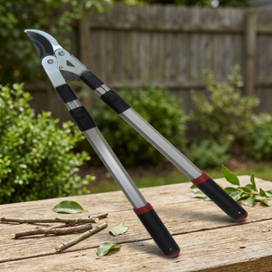 Lightweight Aluminum Handle Garden Hedge Trimmer 9" Wavy <b>Blade</b> Non-Stick Coating Manual Power Source <b>Roller</b> Bypass Lopper Black - Product Image 3