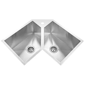 Stainless steel corner kitchen sink