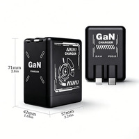 Chargeur rapide tout-en-un GaN 120W OEM, double port A+C, charge rapide PD, 2 câbles extensibles intégrés (Type-C), universel