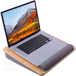 Plateau de bureau en bambou pour ordinateur <span class=keywords><strong>portable</strong></span> Table <span class=keywords><strong>portable</strong></span> avec support pour <span class=keywords><strong>tablette</strong></span> et coussin Surface de travail pour <span class=keywords><strong>canapé</strong></span> - Product Image 2