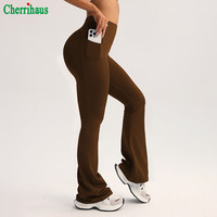 Pantalon de yoga et de danse évasé taille haute extensible pour femme, effet seconde peau, coupe cloche, pour le fitness et les loisirs