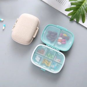 Wholesale 8 Grids Organizer <b>Container</b> <b>for</b> <b>Tablets</b> Travel Pill Box With Seal Ring Small Wheat Straw Medicines - Product Image 6