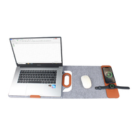 Étui pour ordinateur portable en PU et feutre de qualité supérieure, sac de chargement sans fil durable avec support de refroidissement, pochette amovible et tapis de souris pour les voyages d'affaires