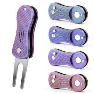 <b>Golf</b> Folding Ball Marker Divot Tool Zinc Alloy Magnetic 25mm With Logo Repair Grass - Product Image 4