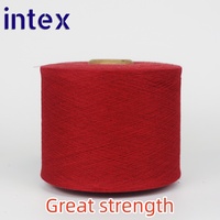 Fil à tricoter turc de haute ténacité en mélange recyclé de coton et de polyester, couleur rouge, 50% coton, 50% polyester, pour la fabrication de chaussettes et de serviettes