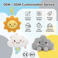 Gros mignon nuages météo pendentif en peluche créatif personnalisable porte-clés poupée en peluche