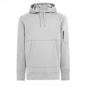 เสื้อฮู้ดผู้ชายทรงโอเวอร์ไซส์สำหรับฤดูหนาว ผ้าฝ้ายฟลีซ 100% ระบายอากาศได้ดี เป็นมิตรกับสิ่งแวดล้อม ลายเรียบ มีกระเป๋า - Product Image 4