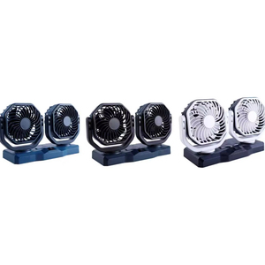 Ventilateur de voiture électrique portable à double embout 12V/24V/5V USB pour voitures, camions et fourgonnettes, système de refroidissement spécifique à l'été, faible bruit 30-34 dB, puissance 10W - Product Image 1