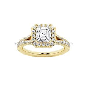 14k Or Blanc Vintage Style Femmes Fiançailles/Anniversaire De Mariage Asscher Cut Lab Créé Prong Setting IGI Certified Jewelry - Product Image 1