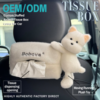 Boîte à mouchoirs de voiture rose tendance en forme de cochon, décoration de voiture en peluche, jouet en peluche cochon, souvenir en gros