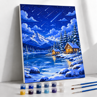 Kit de peinture par numéros avec cadre, ensemble de toile artistique, paysage marin, décoration de la maison, cadeau de Noël