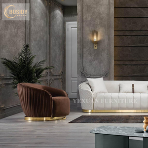 Canapés de salon, canapé simple moderne de luxe, <span class=keywords><strong>fauteuil</strong></span> <span class=keywords><strong>blanc</strong></span> et or avec des pivots de pêche en acier inoxydable de bonne qualité - Product Image 4