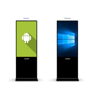 Afficheur publicitaire 55 pouces Android et Windows double OS, affichage numérique en écran partagé avec écran tactile disponible